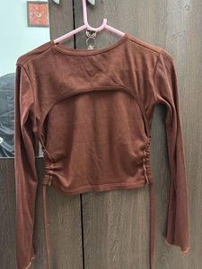 Brown Long Sleeve Top