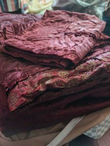 Pack of 4 Luxurious Maroon Bedsheet Quilt Set