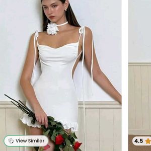 White Dress With Rose Choker