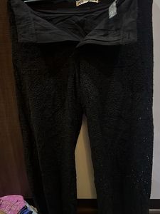 Zara Black Eyelet Pants