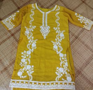 Mustard Georgette Kurta For Women