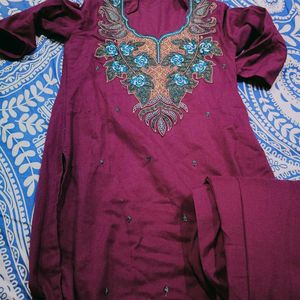 Dark Rani Embroidered Salwar Kameez
