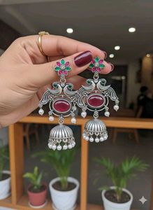 Oxidized Jhumka Earrings