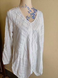White Linen Tunic Top