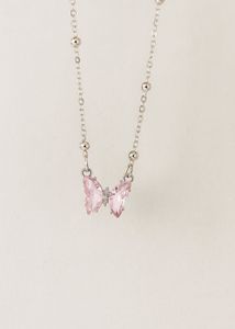 Crystal Butterfly Pendant Necklace