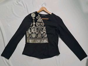Embellished Black Top