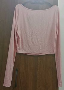 Pink Cutout Long Sleeve Top