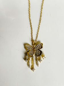 Gold Butterfly Pendant Necklace