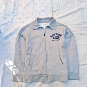 Vintage y2k grey Newyork Style Zip-Up Jacket