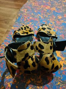 Animal Print Heeled Sandals