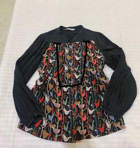 Patterned Long Sleeve Top