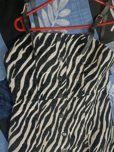 Pretty White And Black Zebra Print Dress
