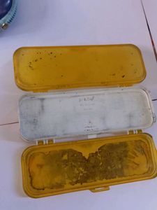 Vintage Yellow Plastic Pencil Box