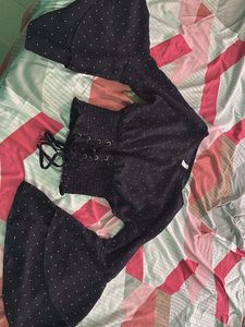 Polka Dot Bell Sleeve Top