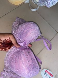 Padded Lace Lavender Bra
