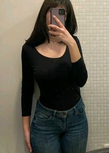 Basic Black Long Sleeve Top