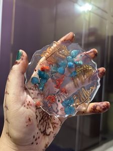 Pack Of 3  Floral Resin Coasters