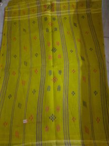 Beautiful Lime Green Cotton Jamdani Saree