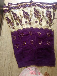 Vintage Purple & Gold Embroidered Skirt