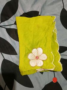 Flower Design Green Dupatta