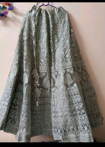 Pastel Greenish Grey Lehnga For Weddings
