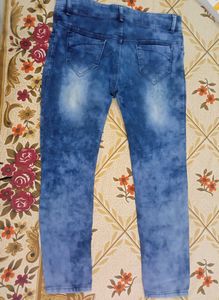 Ankle Length Cloudy Design Jeans. Size - S/M