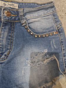 Y2k Studded Denims Shorts
