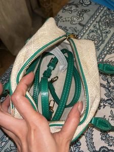 Zara Green &amp; Beige Handbag