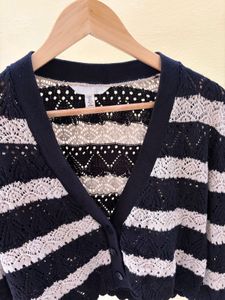 h&amp;m Striped Cropped Cardigan