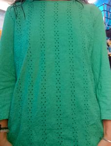 Green Short Kurti Or Top