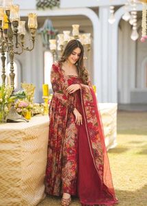 pure Organza silk Anarkali suit❤️
