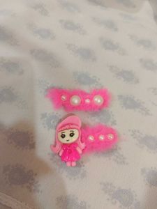 Combo Of 2 cute Pink Hairband+Hair clips