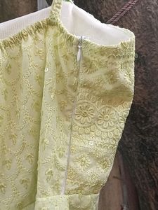 Embroidery Green Top