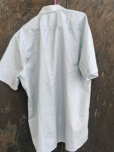 Light Blue Peter England Half Sleeve Shirt For Men