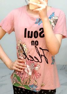 Pink Floral &#39;Soul on Fleek&#39; Tee