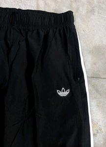 ADIDAS ORIGINALS BLACK STRAIGHT BOOTCUT TRACKPANTS