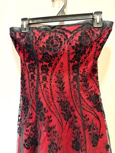 Elegant Red &amp; Black Corset Mini Dress