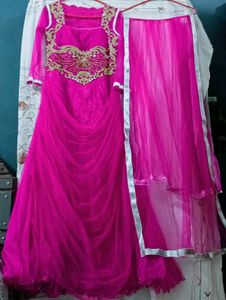 Beautiful Ethnic Purple Gown With Duppatta