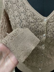 Vinatge Beige Knit Cardigan