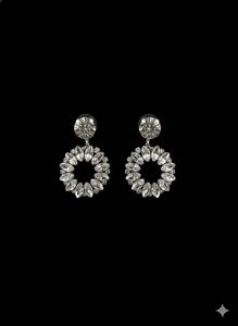 Sparkling Circle Drop Earrings