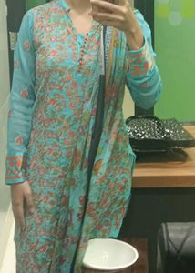Embroidery Work Suit With Dupatta