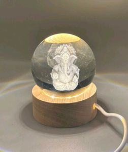 Crystal Ball Lamp - Ganesha Design
