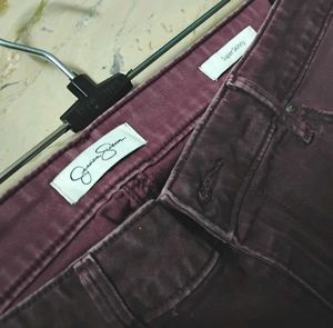 Burgundy Denim Jeans