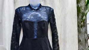 3738. Black Lace Mini Dress