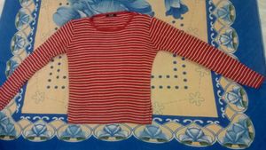 Red &amp; White Striped Long Sleeve Top