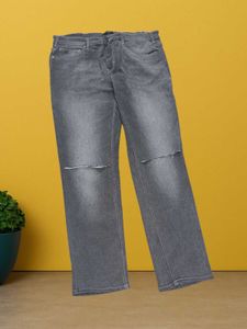 L@47 Size-36 Ripped Knee Black Jeans
