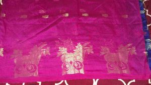 Blue &amp; Pink Handloom Saree Absolutely New