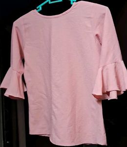 OfferjustnowPeach Bell Sleeve Blouse