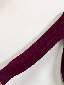 Cable Knit Pullover Sweater Wine colour