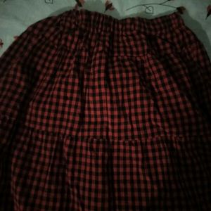 Red Checkered Skirt